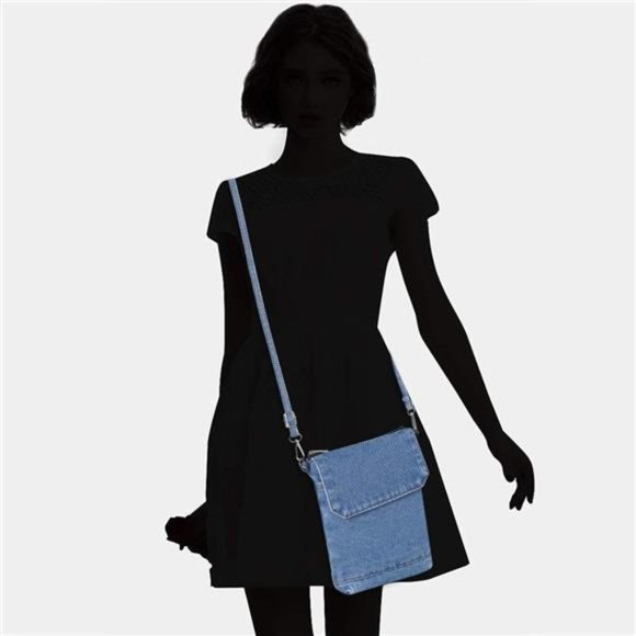 Denim Purse Blue Jean Purse Denim Crossbody Bags for Women - Picture 3 of 5